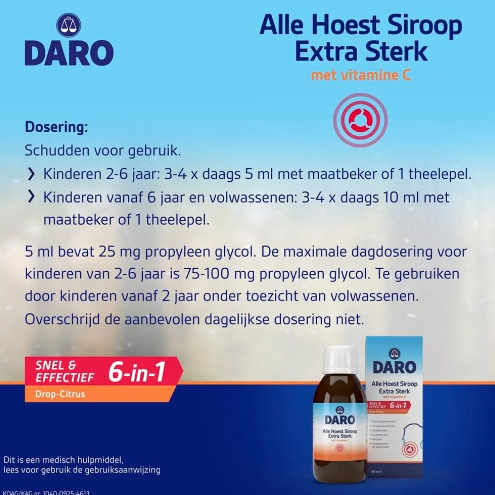 Daro Extra Sterk Alle Hoest Siroop met Vitamine C