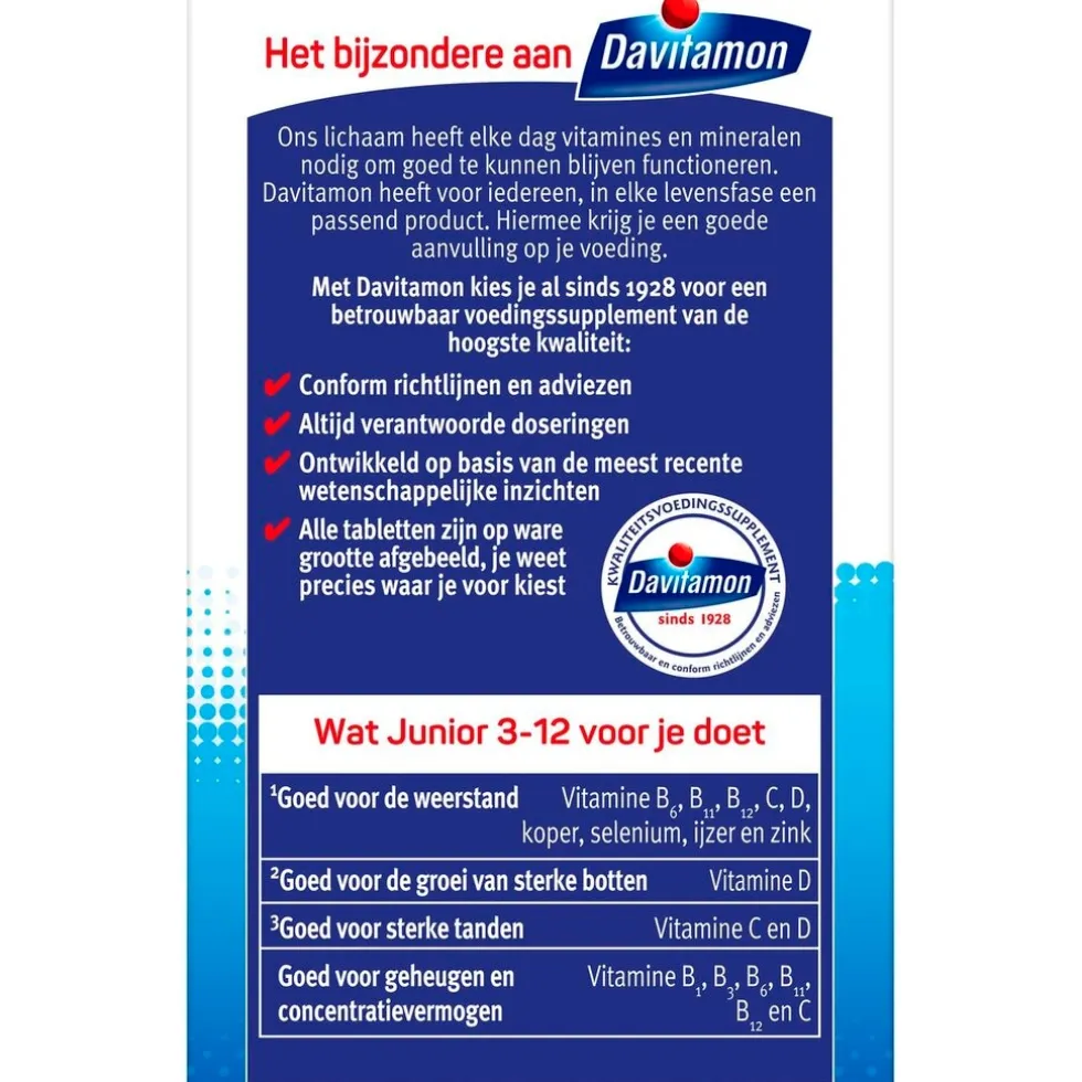 Davitamon Junior 3+ Framboos Kauwtabletten