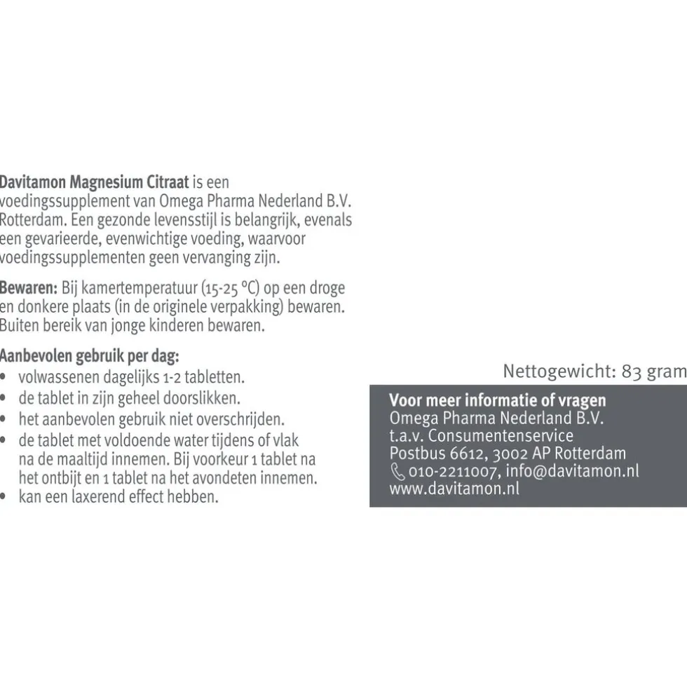 Davitamon Magnesiumcitraat + Magnesiumoxide Tabletten