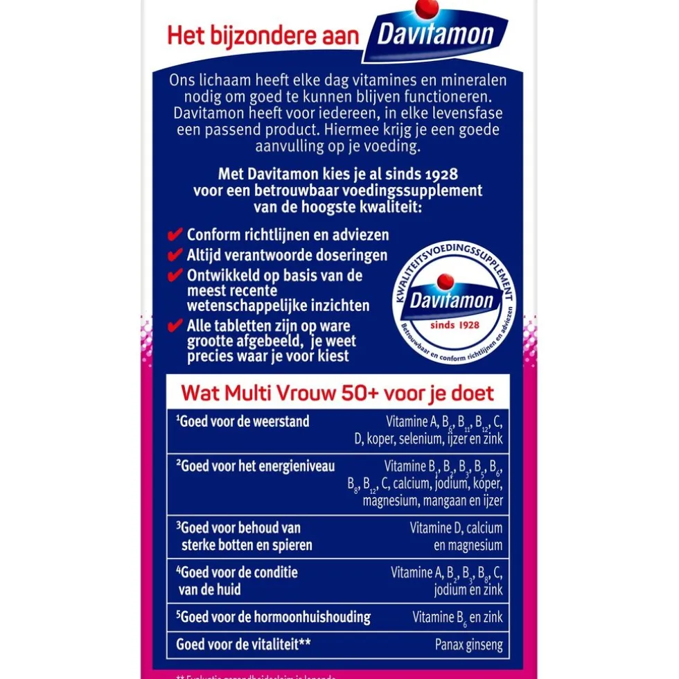 Davitamon Multi Vrouw 50+ Tabletten