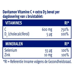 Davitamon Vitamine C + Extra D3 Bruistabletten