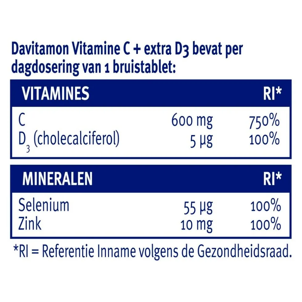Davitamon Vitamine C + Extra D3 Bruistabletten