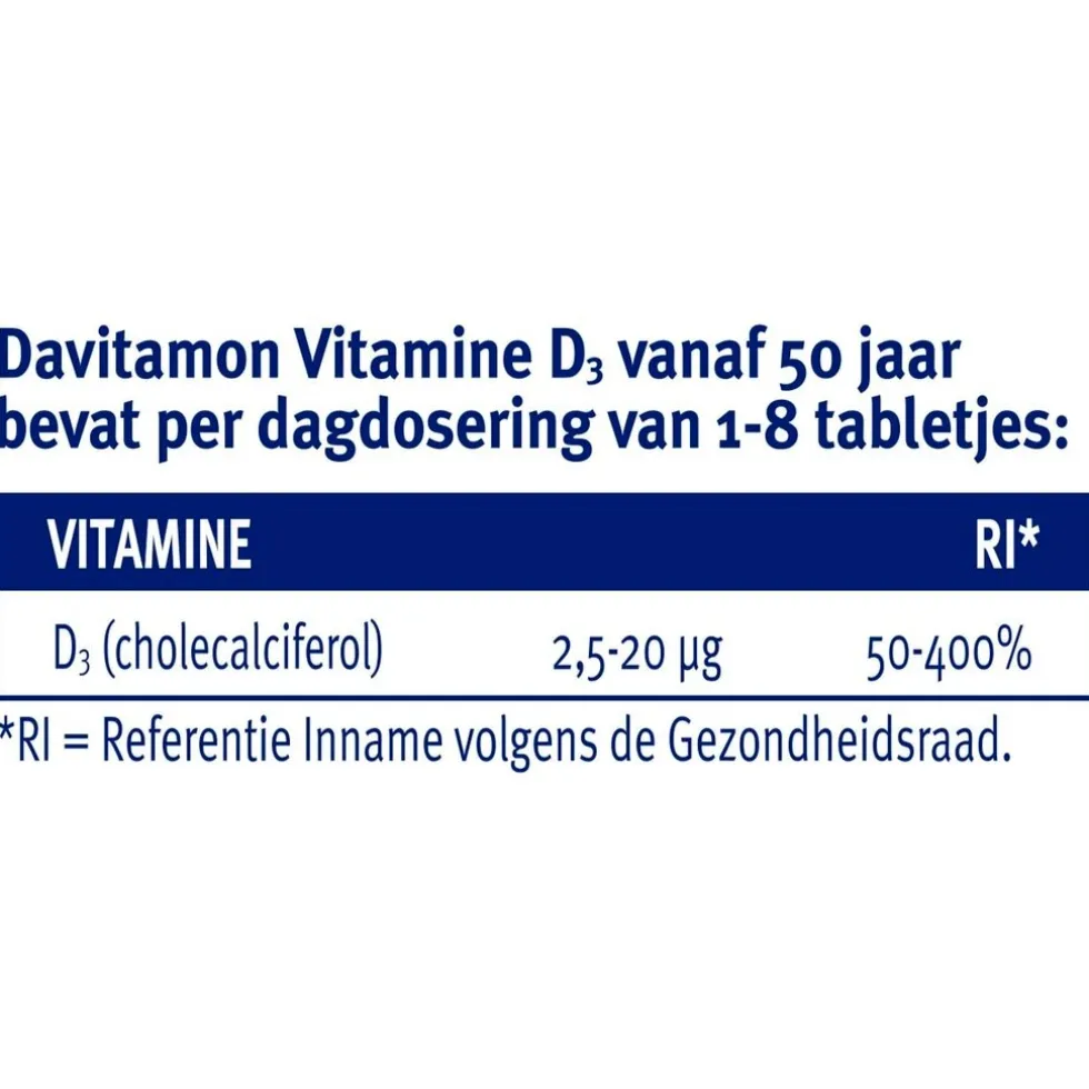 Davitamon Vitamine D3 Vanaf 50 Jaar Tabletten