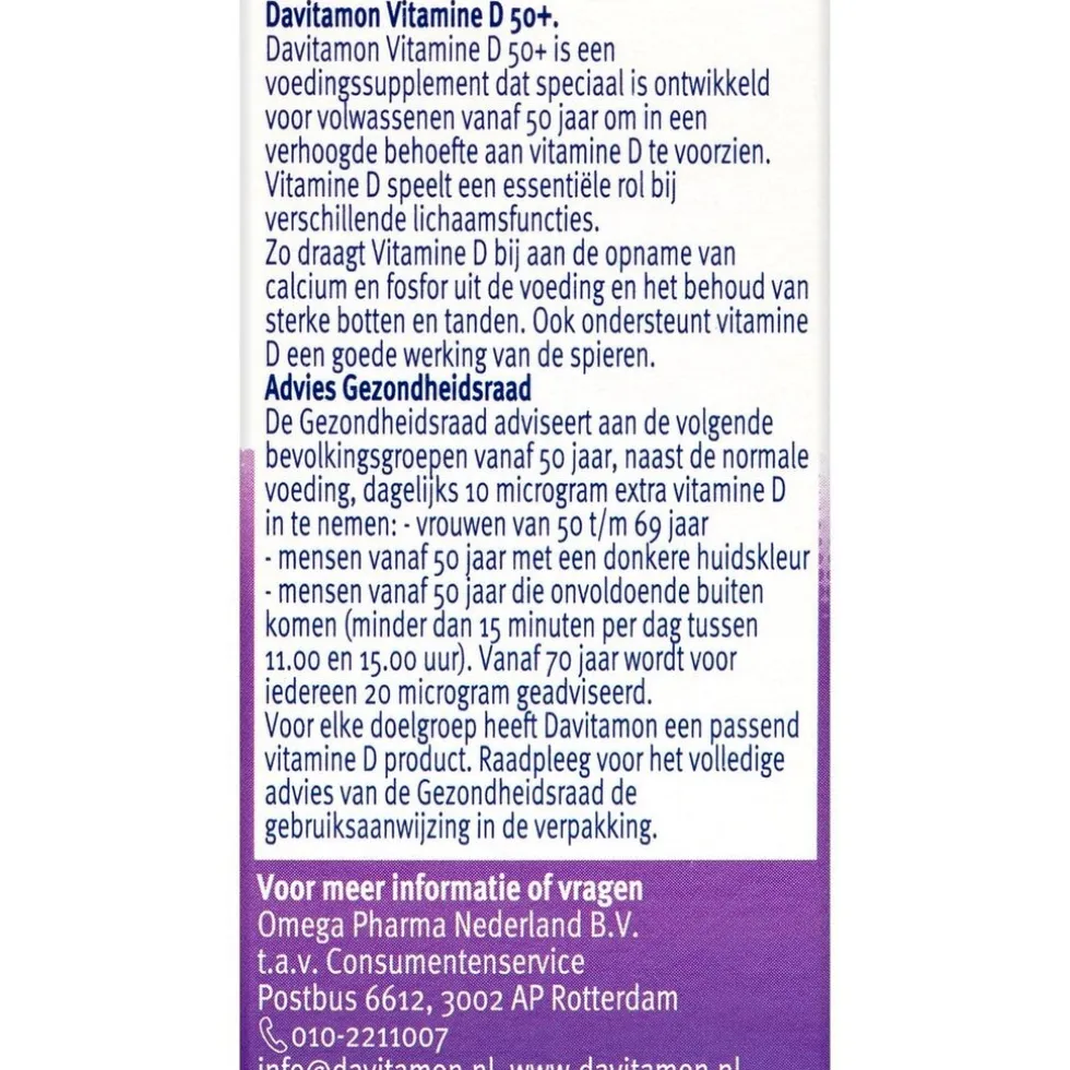 Davitamon Vitamine D3 Vanaf 50 Jaar Tabletten