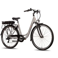 Degreaser dames ebike 50 cm 10.4 Ah 7sp zilver