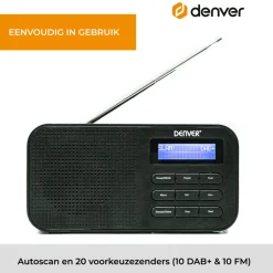 Denver DAB42B Noodradio DAB+/FM-radio met Bluetooth