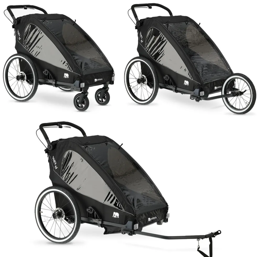 Deryan Fietskar V2 Wandelwagen en hardloopkinderwagen 2 persoons
