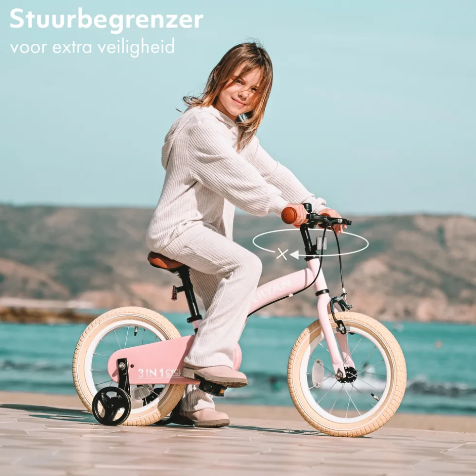 Deryan Kinderfiets 14 Inch Loopfiets 3 in 1