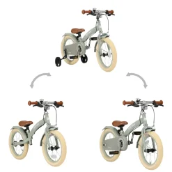 Deryan Luxe Kinderfiets 12 Inch 3 in 1 Loopfiets
