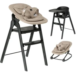 Deryan Luxe Kinderstoel Met Inklapbare Nougat Bouncer Zwart