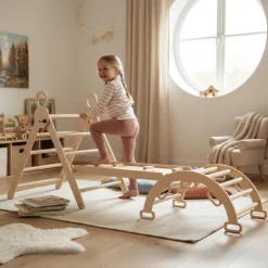Deryan Luxe Opvouwbare Driehoek Met Klimboog En Glijbaan Montessori Speelgym