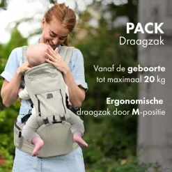 Deryan Pack Luxe Ergonomische draagzak + Opbergvakjes