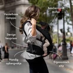Deryan Pack Luxe Ergonomische draagzak Babydrager met opbergvakjes