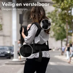 Deryan Pack Luxe Ergonomische draagzak Babydrager met opbergvakjes