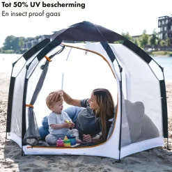 Deryan Up To Go Kinderbox Draagbare Kinderbox Pop Up Reisbox Strandtent Cream