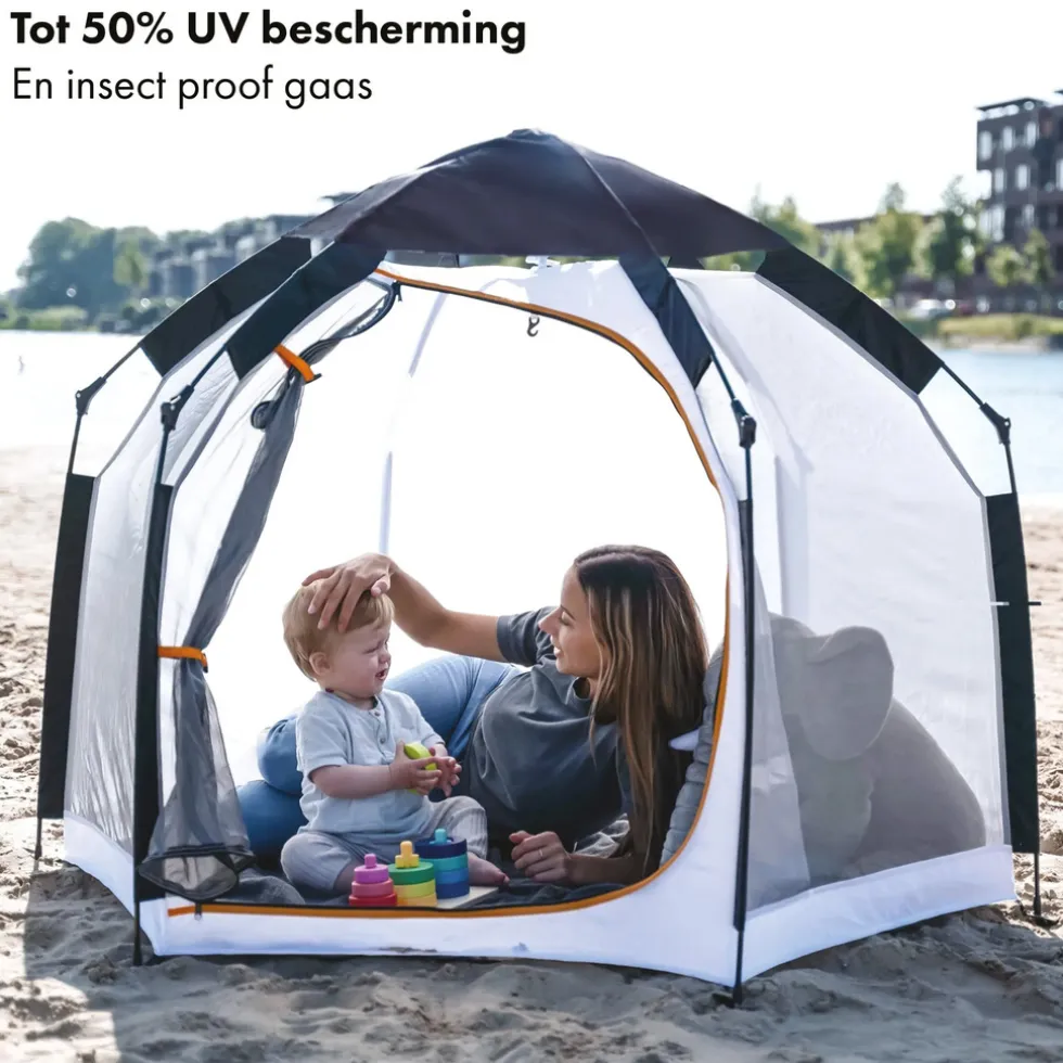 Deryan Up To Go Kinderbox Draagbare Kinderbox Pop Up Reisbox Strandtent Cream