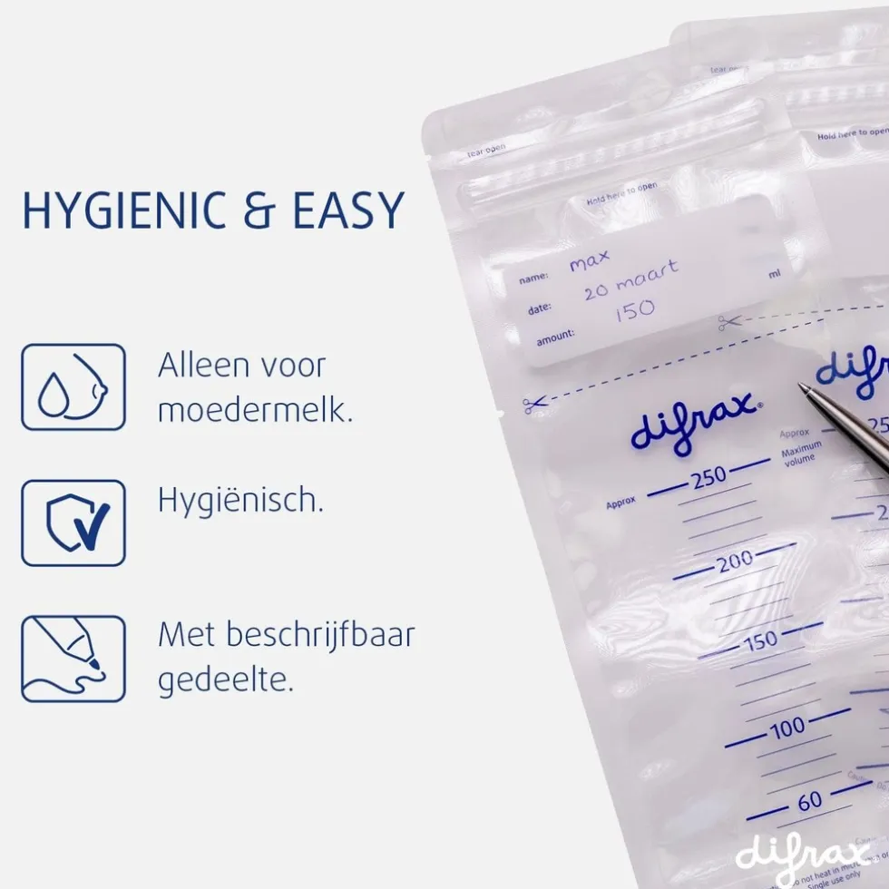 Difrax Moedermelk bewaarzakjes - 80 stuks