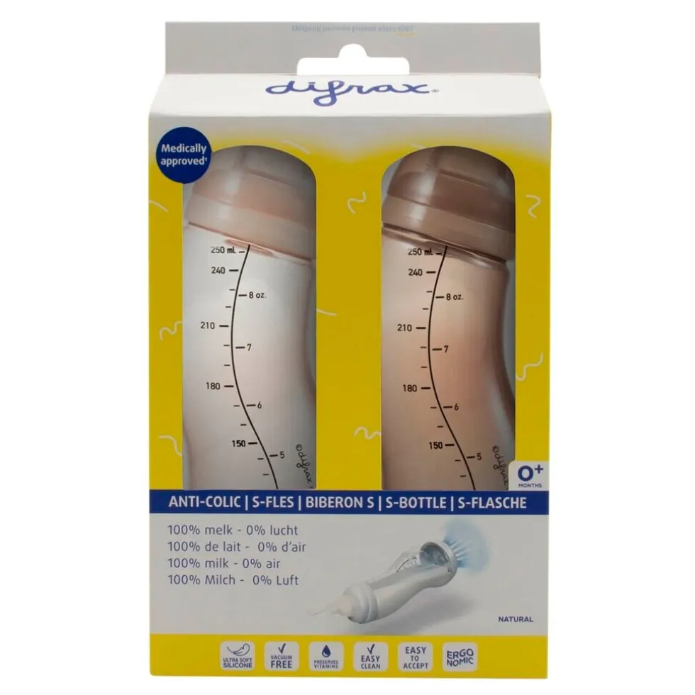 Difrax Natural 0+M S-Fles 2-Pak