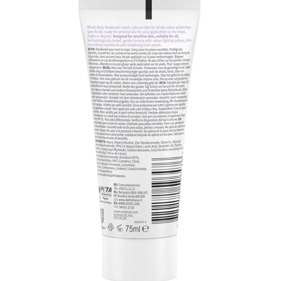 Dove Whole Body Lavender & Camomile Deodorant Cream
