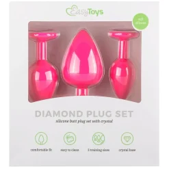 EasyToys Siliconen Buttplug Set met Diamant
