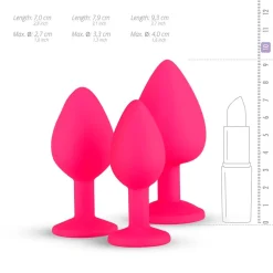 EasyToys Siliconen Buttplug Set met Diamant