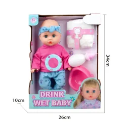Eco Toys 33cm Pop Blauw/Roze Outfit met Accessoires