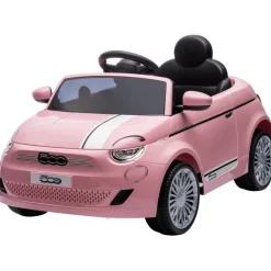Eco Toys Roze Elektrische Fiat 500 Kinderauto