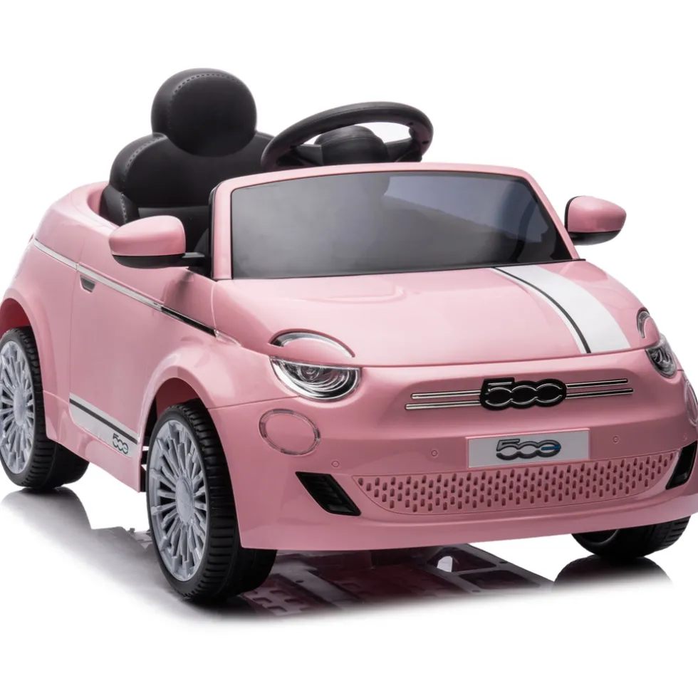 Eco Toys Roze Elektrische Fiat 500 Kinderauto