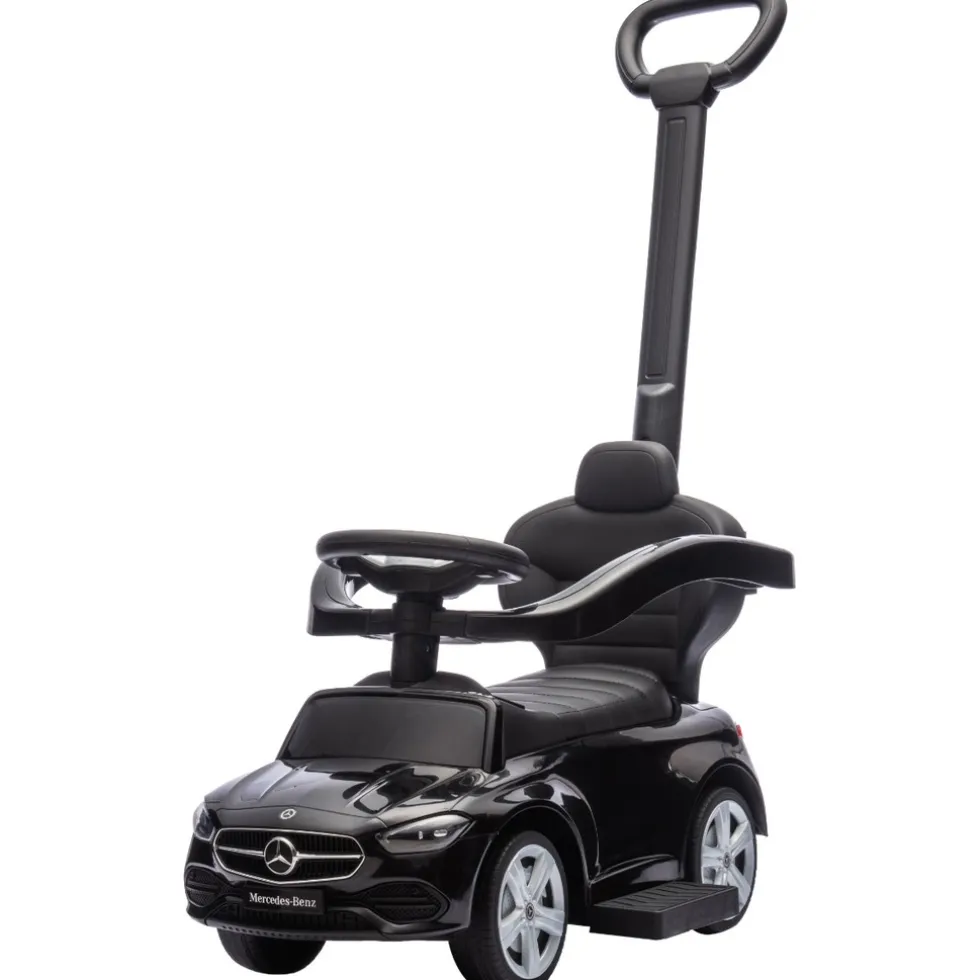 Eco Toys Zwart Mercedes Benz Loopauto met Duwstang