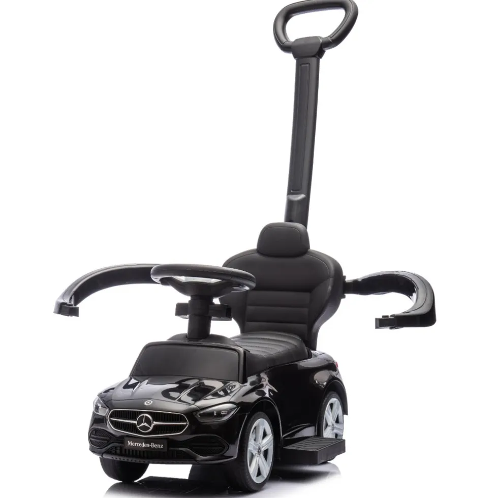 Eco Toys Zwart Mercedes Benz Loopauto met Duwstang