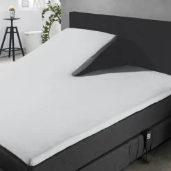 Elegance Splittopper Hoeslaken Perkal Katoen - licht grijs 180x210/220cm