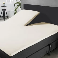 Elegance Splittopper Hoeslaken Perkal Katoen - ivoor 180x210/220cm