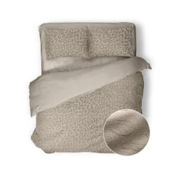 Eleganzzz Dekbedovertrek Micro Mink Leopard - royal sand 200x200/220cm