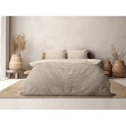 Eleganzzz Dekbedovertrek Micro Mink Leopard - royal sand 200x200/220cm