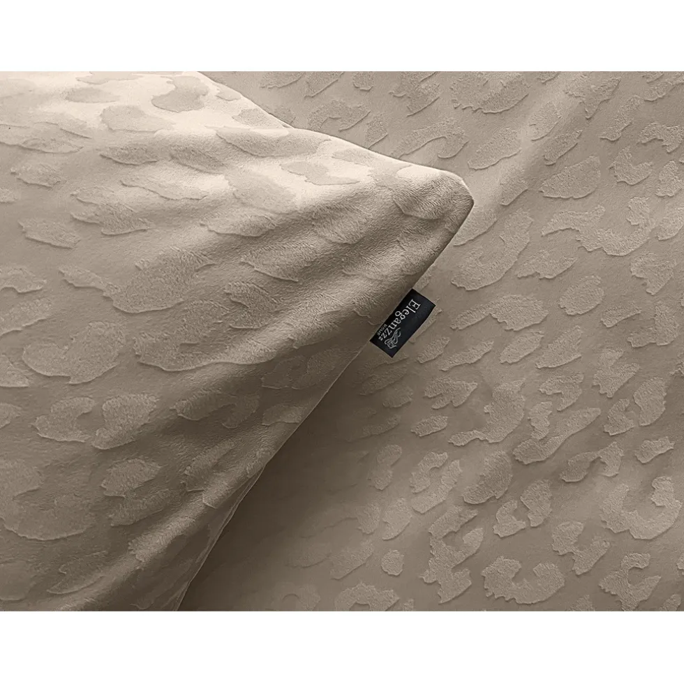 Eleganzzz Dekbedovertrek Micro Mink Leopard - royal sand 200x200/220cm
