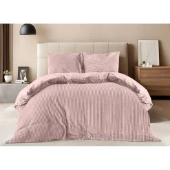 Eleganzzz Dekbedovertrek Teddy Rib Fleece - light pink 140x200/220cm