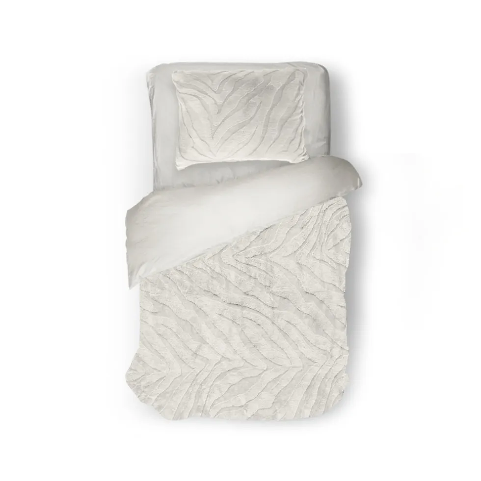 Eleganzzz Dekbedovertrek Jacquard Rabbit Fur - off white 140x200/220cm