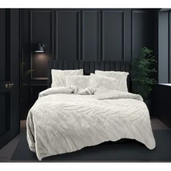 Eleganzzz Dekbedovertrek Jacquard Rabbit Fur - off white 140x200/220cm
