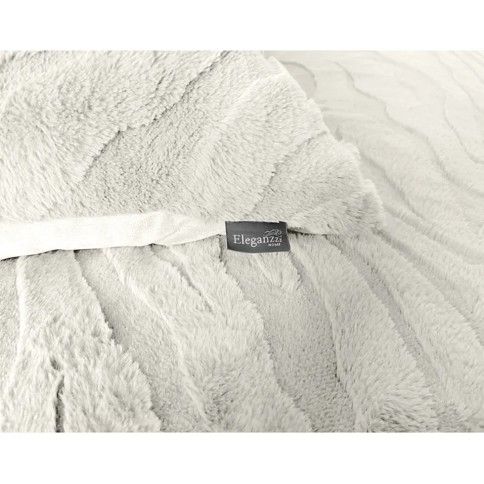 Eleganzzz Dekbedovertrek Jacquard Rabbit Fur - off white 140x200/220cm