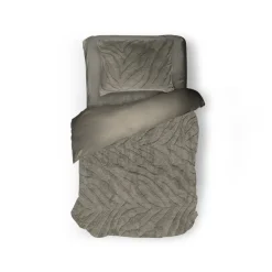 Eleganzzz Dekbedovertrek Jacquard Rabbit Fur - taupe grey 140x200/220cm