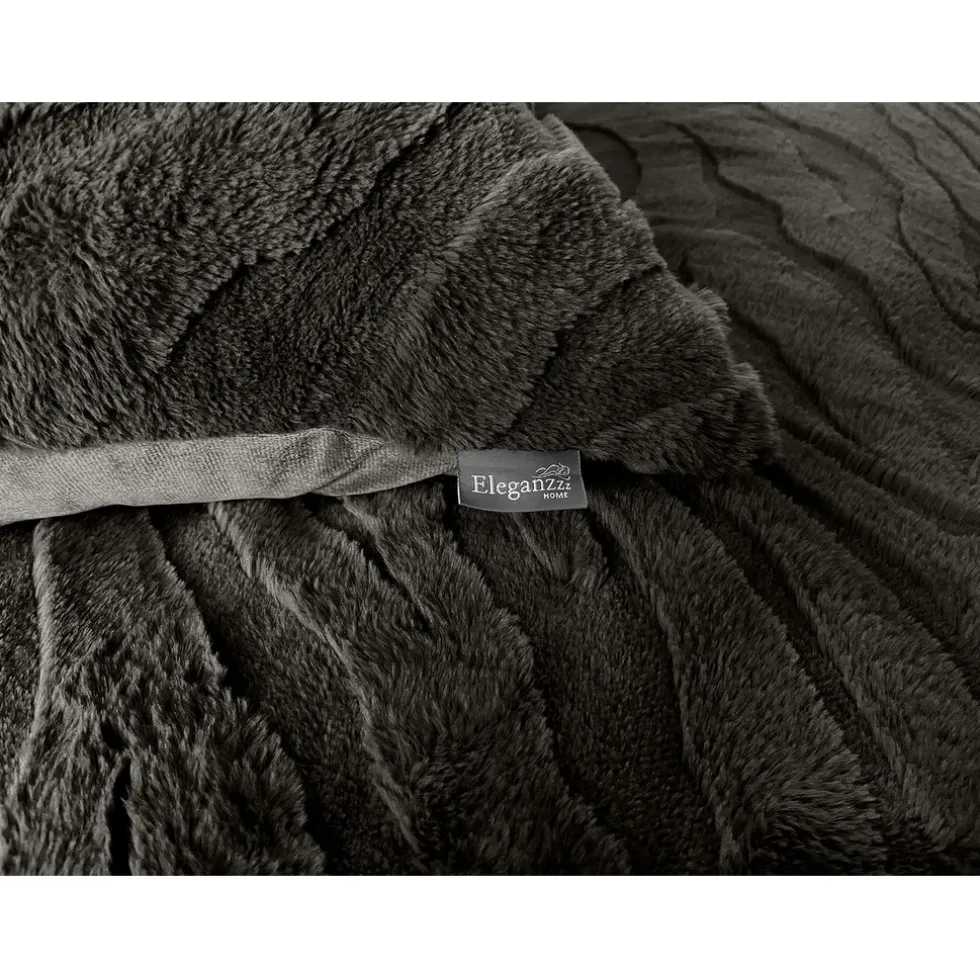 Eleganzzz Dekbedovertrek Jacquard Rabbit Fur - taupe grey 140x200/220cm