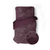 Eleganzzz Dekbedovertrek 3D Embossed Velvet Wave - bordeaux 140x200/220cm