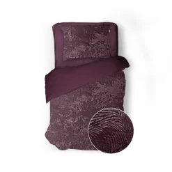 Eleganzzz Dekbedovertrek 3D Embossed Velvet Wave - bordeaux 140x200/220cm