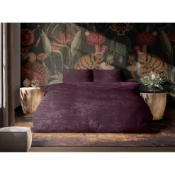 Eleganzzz Dekbedovertrek 3D Embossed Velvet Wave - bordeaux 140x200/220cm