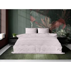 Eleganzzz Dekbedovertrek Jacquard Teddy Pluche - baby pink 200x200/220cm