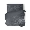 Eleganzzz Dekbedovertrek 3D Embossed Velvet Wave - dark grey 200x200/220cm