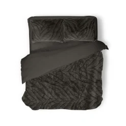 Eleganzzz Dekbedovertrek Jacquard Rabbit Fur - taupe grey 240x200/220cm