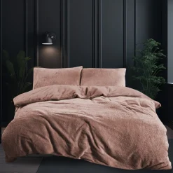Eleganzzz Dekbedovertrek Teddy Pluche - light pink 200x200/220cm