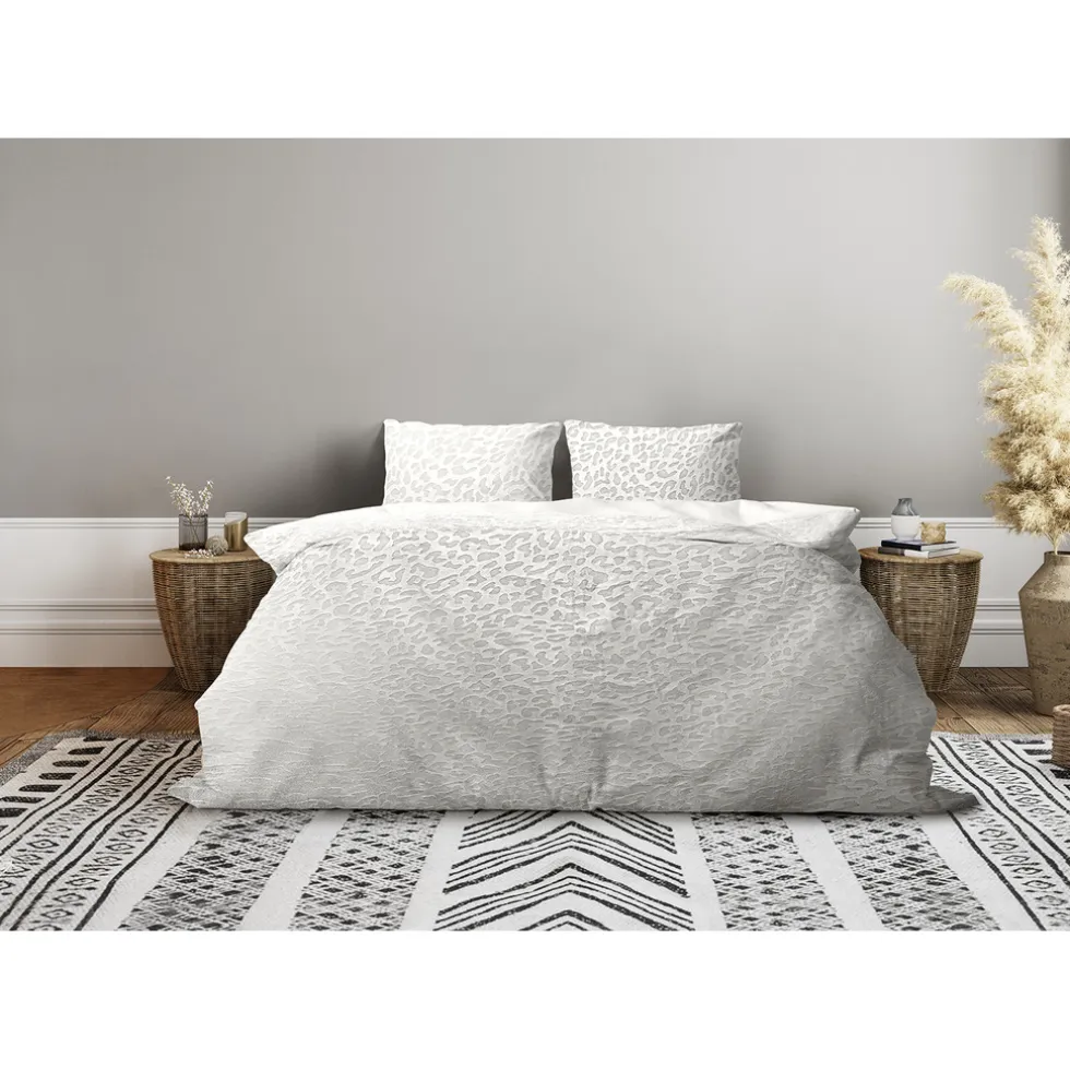 Eleganzzz Dekbedovertrek Micro Mink Leopard - off white 140x200/220cm