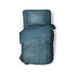 Eleganzzz Dekbedovertrek Flanel Fleece - steel blue 140x200/220cm